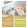 2Pcs Refrigerator Egg Organizer Case Stackable Freezer Egg Storage Box Heavy Duty Plastic Fridge Container 24 Slot Secure Lid