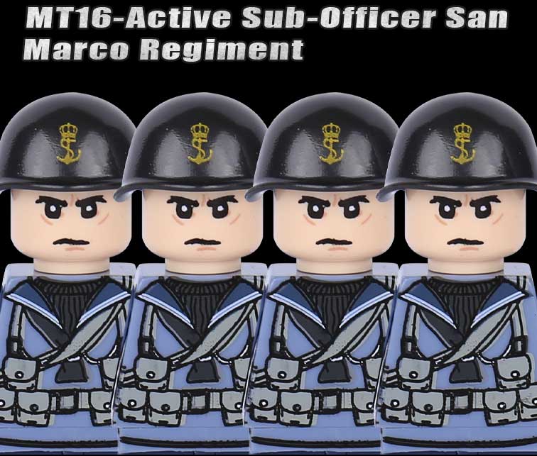 MOC WK2 Italienische Soldaten Figuren Bausteine Italien Armee Infanterie Offizier Waffen Pistole Umhang Helme Panzerkanone Steine Spielzeug