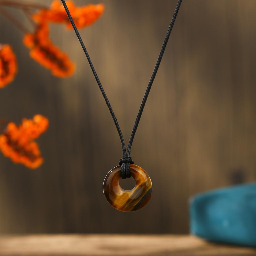 Natürlicher Kristallanhänger, Weißkiefer, Amethyst-Halskette, Böhmischer Schmuck