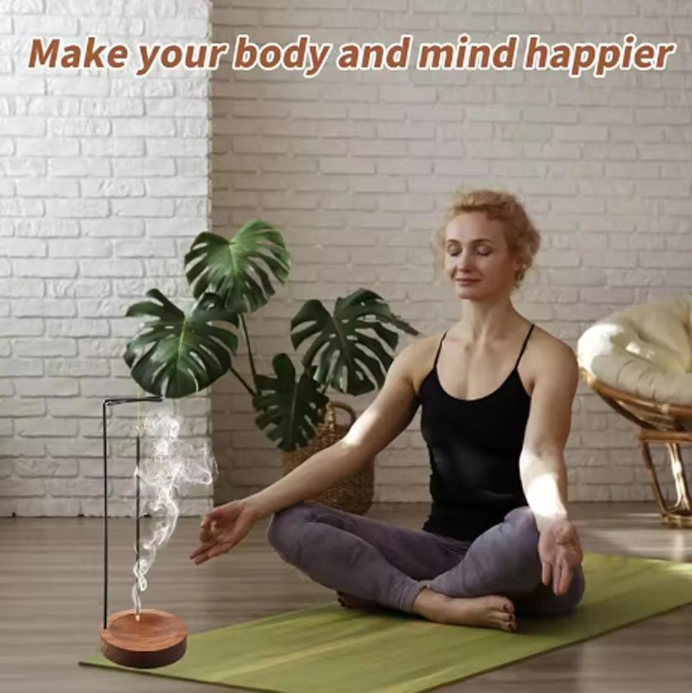 Incense Holder, Multi-Purpose Design Wooden Incense Burner ash Catchefor Home Decor Yoga Spa