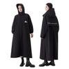 MoonBloom Stylish Long Raincoat with Reflective Windproof and Storage Pouch Perfect for and School Size Women's Tape, Multifunctional, Waterproof,
