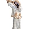 Women's Curly-haired Puppy Hooded Coral Fleece Pajamas - Spring New Style, Warm, Thickened, Fleece-Lined Home Wear Set
