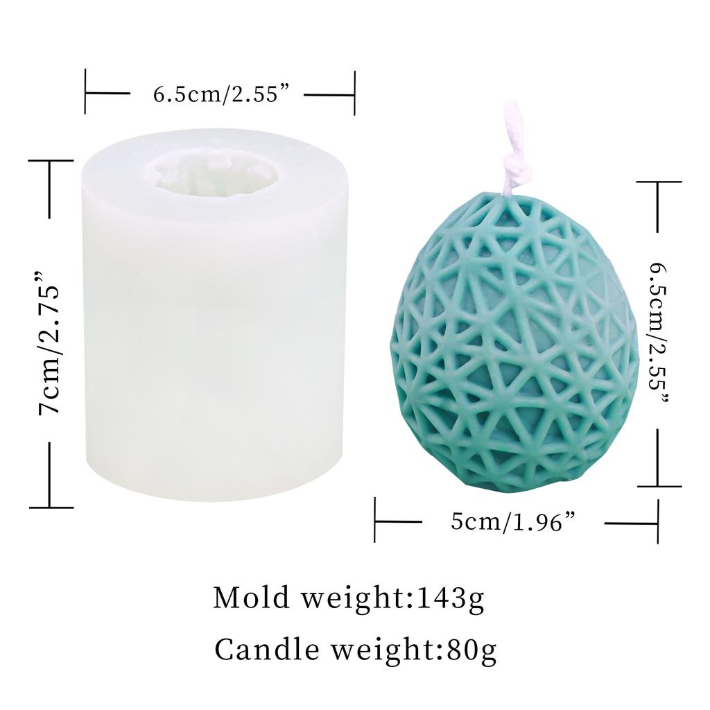 3D Easter Egg Silicone Mold Candle Making Chocolate Food Candy Cake Molds Form Mould Candles Business Round Flowers Easter Theme