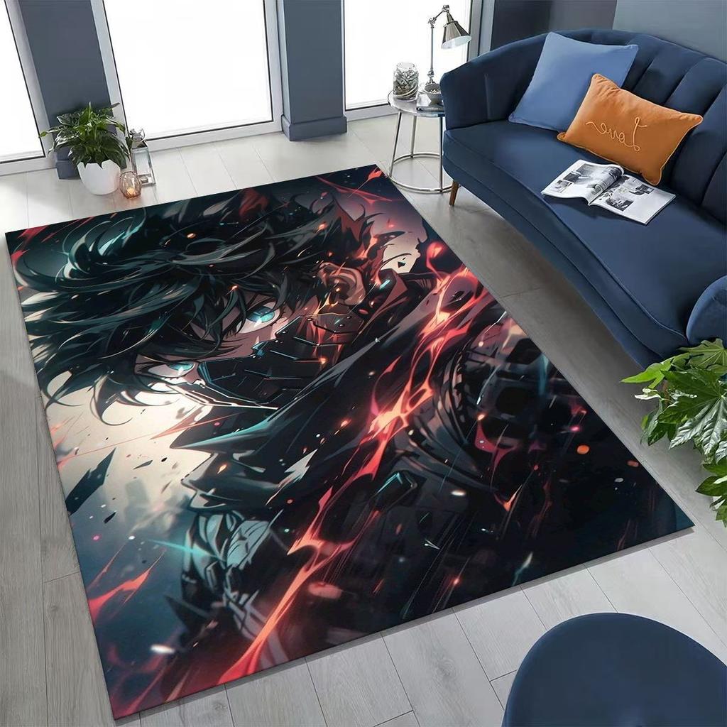 Anime My Hero Academia Deku Katsuki Kreslený koberec do ložnice obývacího pokoje na pohovku domů rohožka dekorace, dětská protiskluzová podložka na hraní