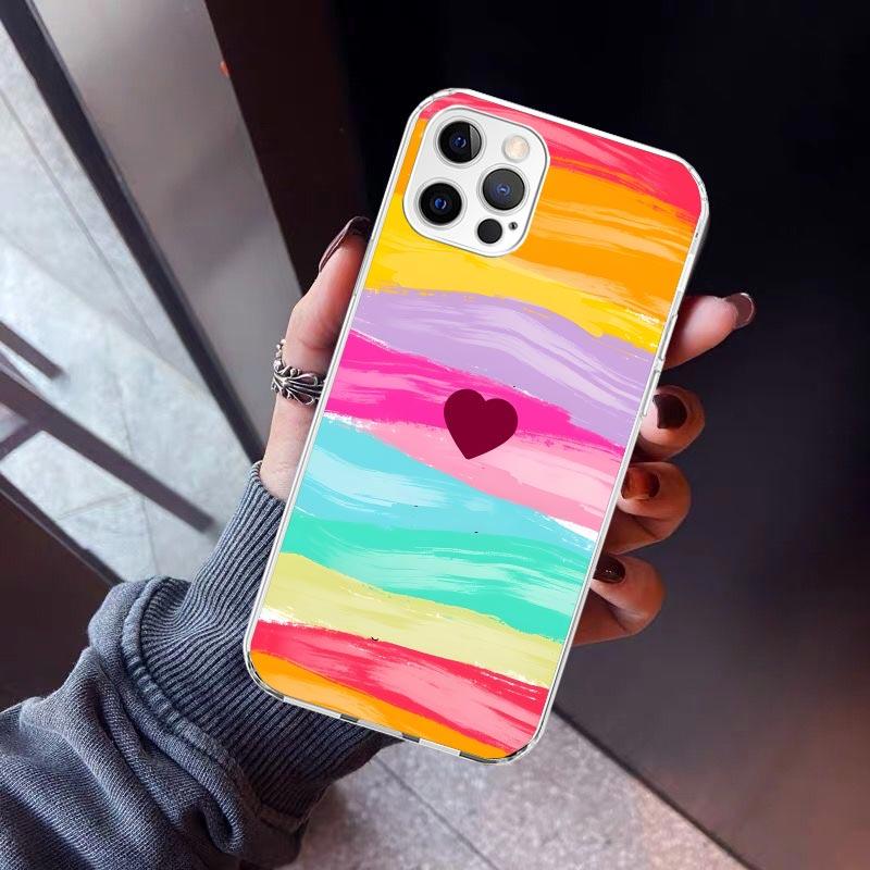 

Rainbow Gradient Love Phone Case For iPhone 17 Air 11 13 Mini 14 15 Plus 16 12 Pro Max 16E SE 7 8 Pattern Soft TPU Back Cover 1 iPhone 17 Pro