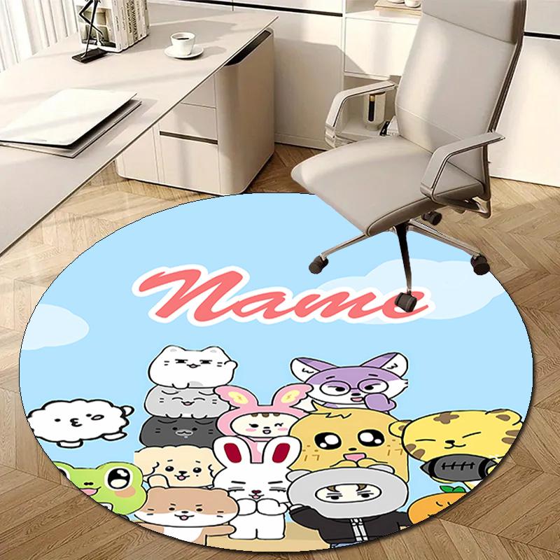 Personalized K-Kpop Team Round Chair Office Rug - Perfect for Mat, Office Chair & More - Ideal Gift for Birthdays and Holidays
