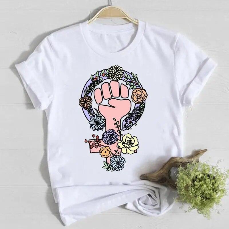 Blume Frühling Rundhals T-Shirt Top Shirt Damen Kleidung Mode T-Shirt Sommer Damen T Kurzarm Lässig Grafik T-Shirts