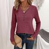 Elegant Long Sleeve Knitted T Shirt For Women With Splicing Details For Winter Casual Wear