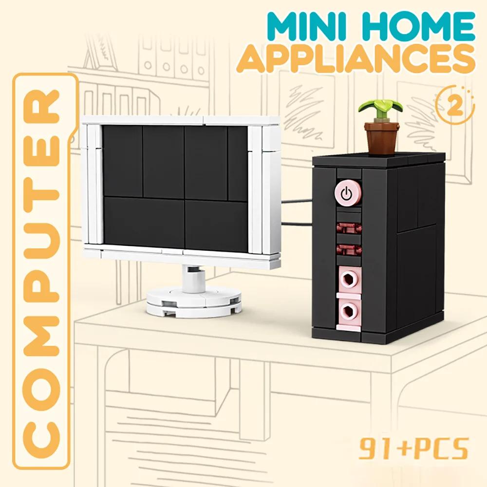 Pretend Play Home Appliance Building Blocks Kids Toys Birthday and Holiday Gift Mini Appliances Set Including Fan Computer Stove