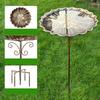 5-Pronged Base Iron Bird Bath Feeder Retro Standing Bird Bath Bird Water Drinker  Porch
