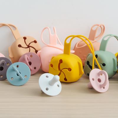 1 Unidad Forma de Dibujos Animados Libre de BPA Silicona Soporte para Chupete de Bebé Infantil Portátil Almacenamiento de Chupete Caja Contenedor de Chupete