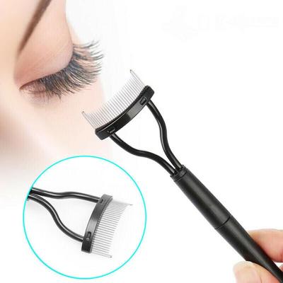 1Pcs Black Eyelash Comb Eyelash Curler Beauty Makeup Lash Separator Metal Eyelash Brush Comb Mascara Lift Curl Cosmetic Tool