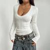 Women S V Neck Twisted Knit Sweater Slim Fit Short Length Long Sleeve Hot Girl Style