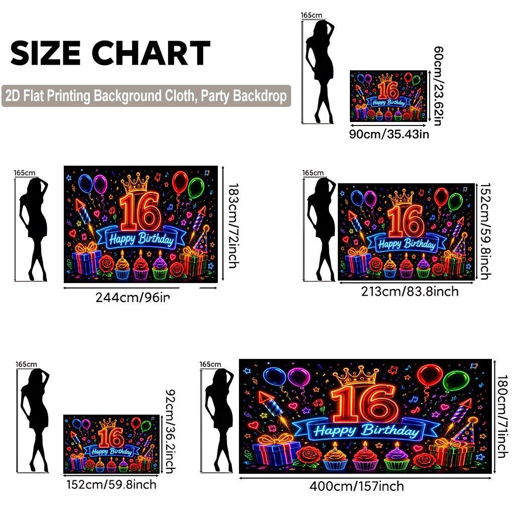 2D Flat Backdrop1pc Birthday Party Elements Backdrop Banner Polyester Wall Decor For Living Room Bedroom Office Outdoor Decor Party Holiday