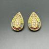Vintage Multi-Color Colored Diamond Love Earrings Silver Needle Electroplating Real Gold Fashion Marking Love Stud Earrings With Diamonds