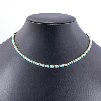 Nidin Fashion Luxury Tennis Chain Women Adjustable Link Necklace Crystal Zircon 7 Colors Choker Gothic Jewelry Gift Gold Plated