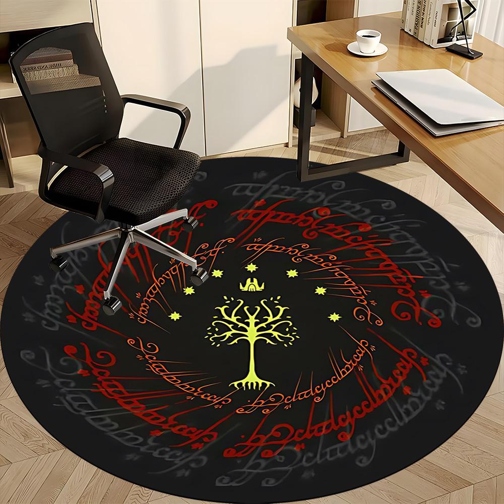 1pc Tree of Gondor Carpet for Office Non Slip, Round Carpet, Soft & Comfortable, Carpet for Office, Lightweight Round Floor Mat