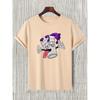 [Funny Cartoon Graphic Tee] Trendy Cartoon Graphic Print T-shirt - Men's Casual Funny Round Neck Tee For Summer