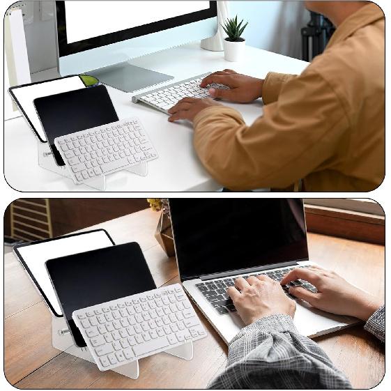 Acrylic 3 Tier Keyboards Display Stand, Desktop Clear Rack Computer Storage Shelf, Keyboards Storage Holder Trays, Mechanical Keyboard Holders for