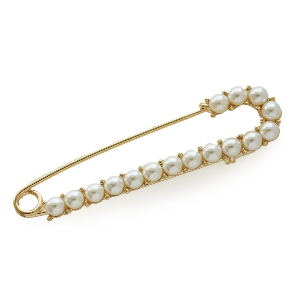JewelVOX Small Quilt Safety Easy to Use Standard Select [Jewel Box] Brooch, Pearl, Pin, Pin, Size, Gold,