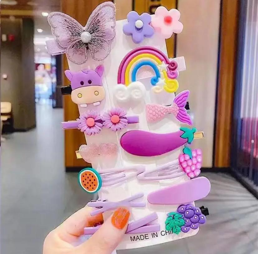 

Набор из 14 мультяшных аксессуаров для волос Фрукты Цветы Заколка для непослушных волос Заколка для челки Ручная работа Заколка для волос с дофамином для женщин Size fits all