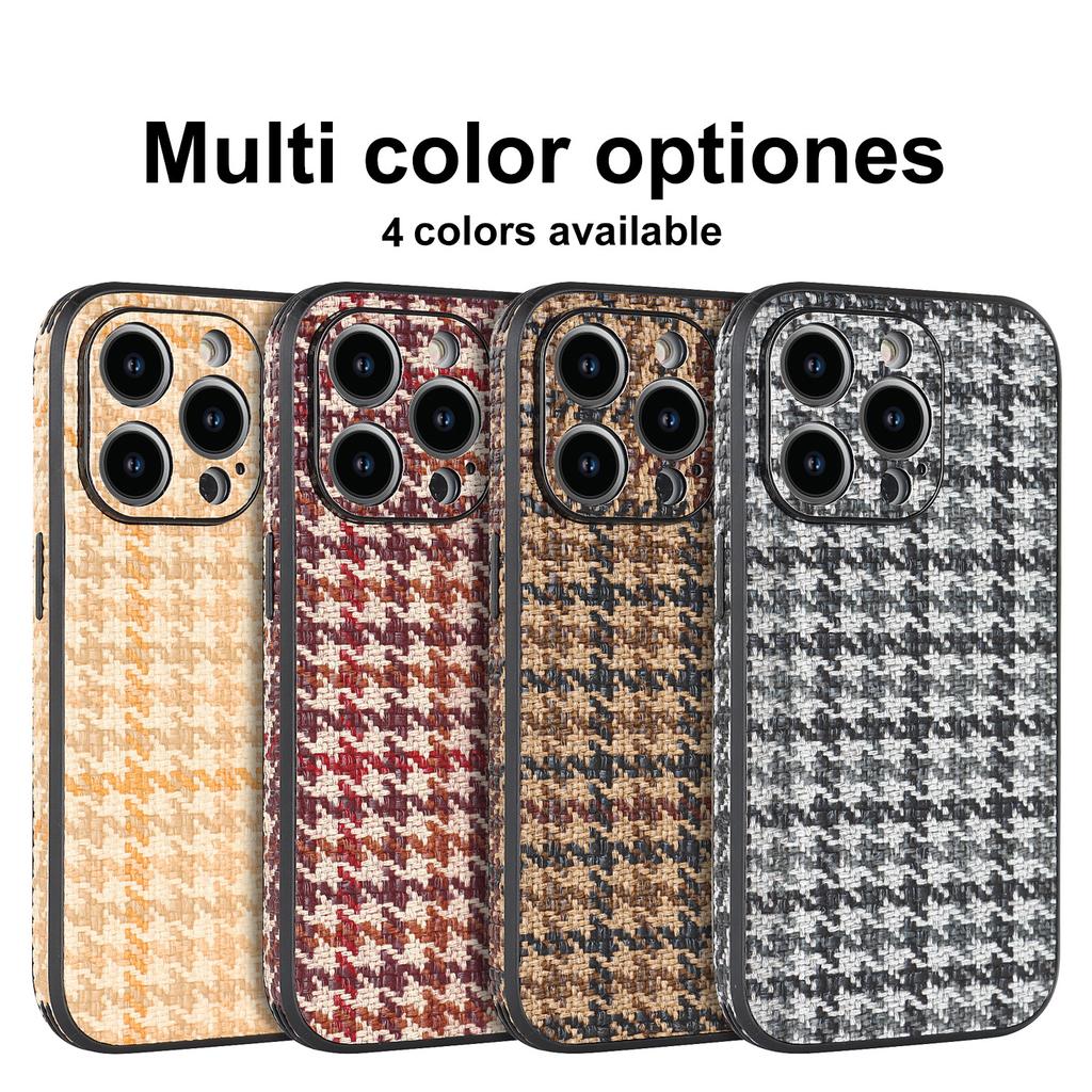 Suitable for iPhone15 mobile phone case 13Pro plaid two-color all-inclusive anti-drop case 14plus plaid tpu case