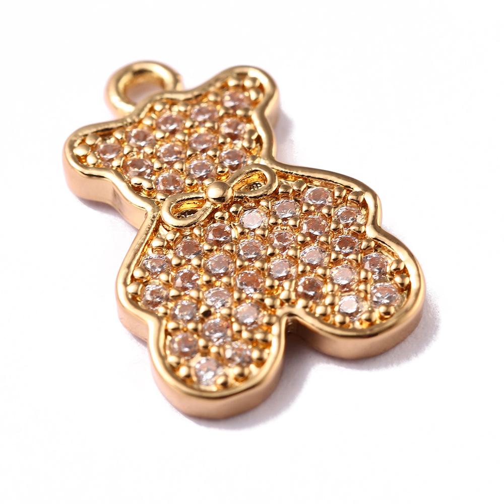 

Мультяшный медный инкрустированный цирконий кукла медведь ожерелье браслет кулон материал серьги шпилька полный бриллиант ювелирные изделия аксессуары