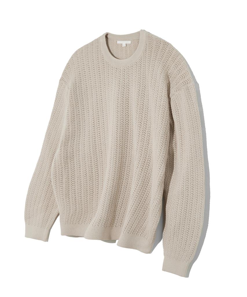 KIIMUIR Cotton Meshed Crew Neck Knit_3 Color
