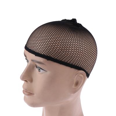 Black Mesh Dome Cap Breathable Glueless Stretchable Spandex Hair Net Weave Cap For Making Wig