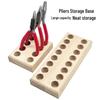 Solid Wood Pliers Organizer: Multi-hole Rack for Needle Nose Pliers, Round Jaw Pliers, and Desktop Display Board.