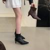 2025 new pointed rear zipper short thin heel thin Martin women's short boots fashion women's shoes