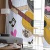 Pug Dog Music Funny Curtain Living Room Voile Window Blinds Bedroom Tulle Drape Kitchen Cortinas Hall Curtains With Sheer Polyester Perfect For Great