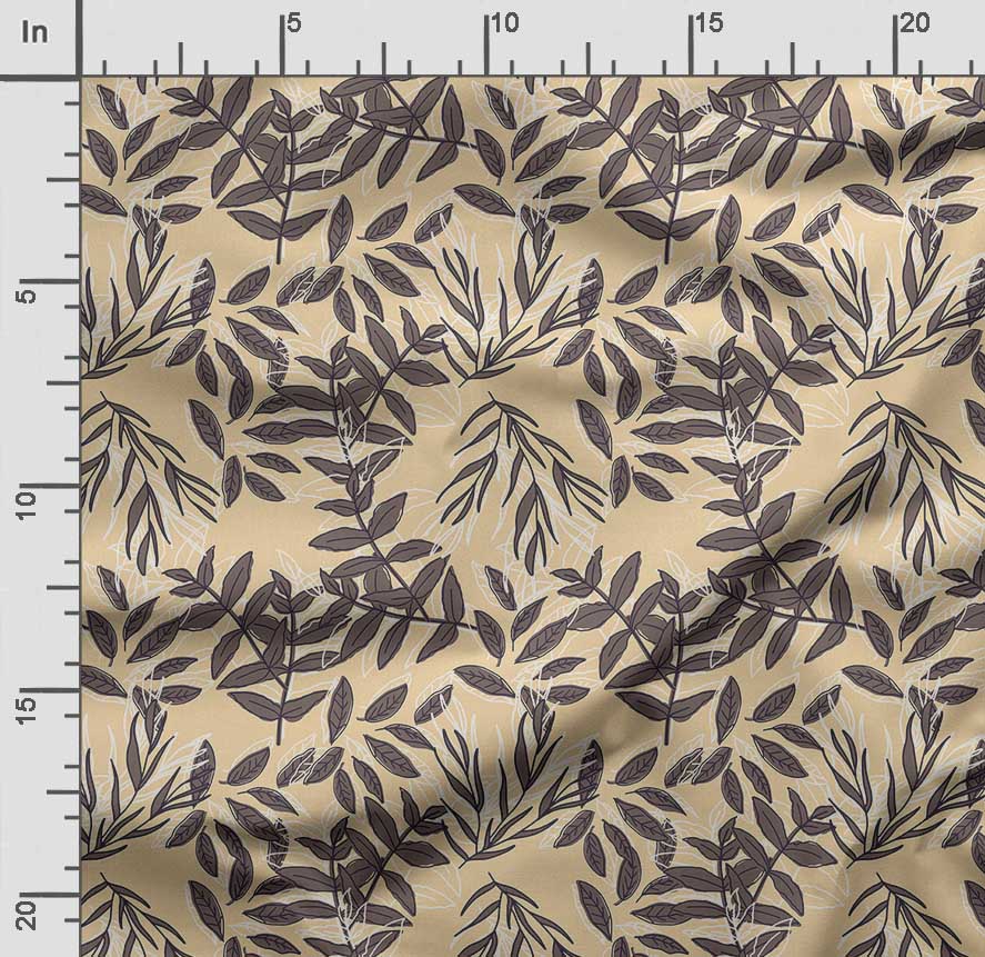 Soimoi Leaves Print,  Cotton Cambric, Quilting Fabric Sold by The Yard 42 Inch Wide, Medium Weight Cotton Fabric,