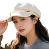 **Women Newsboy Beret Cap Solid Korean British Vintage Visor Face Slimming Hat**