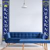 Blulu Ramadan Mubarak Door Banner Ramadan Porch Sign Banner Eid Mubarak Decoration Muslim Hanging Door Decoration for Indoor Outdoor Decor Eid