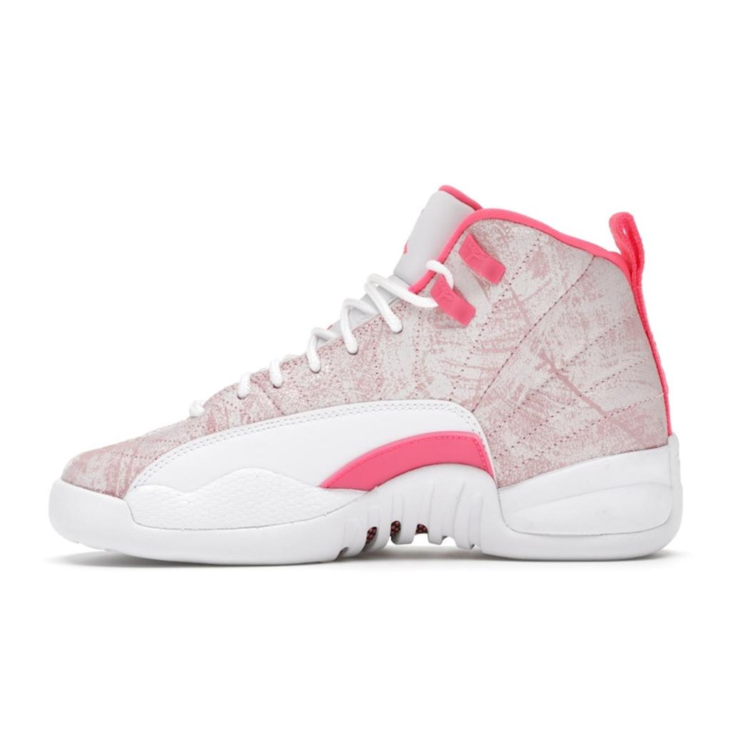 Air Jordan 12 Retro GS Arctic Pink Kids Sneakers White Arctic-Punch Hyper-Pink 510815-101