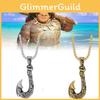 Pendant Necklace Moana Maui Fishhook Titanium Steel Ornaments Hawaiian Anime