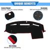 Car Dashboard Cover Compatible for Dodge for Ram 2010-2018, Protective Polyester Red Center Console Interior Trim Dash Cover Mat Pad
