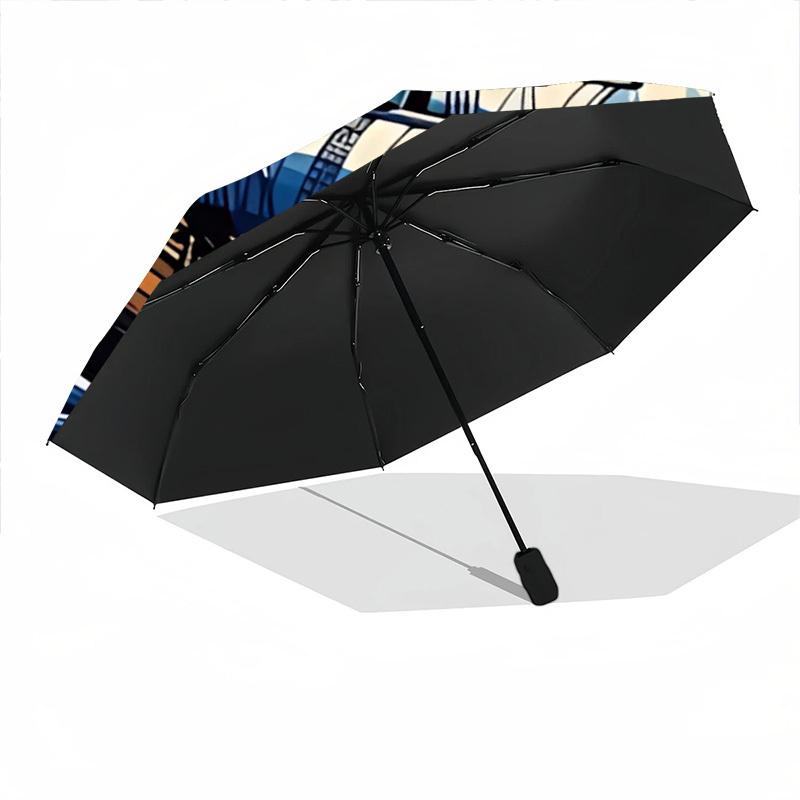 1pc Sailboat Ocean Automatic Open/close, Heavy-Duty Iron Frame & 8-Rib Structure, Compact Folding Umbrella for Women/Men, All-Season Travel, Halloween