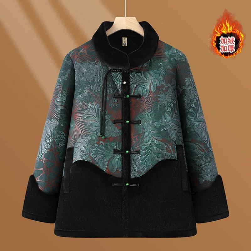 

Wife winter woolen coat fur integrated top old velvet clothes 6XL [Recommended 160-82.5kg] зелёный