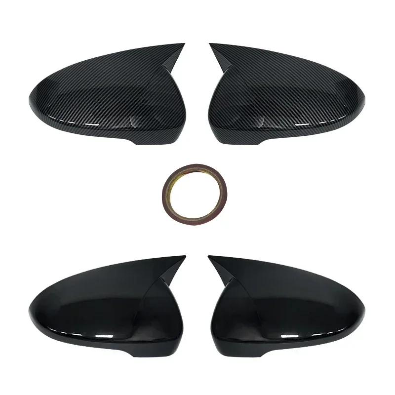 Pair Ox Horn Rearview Side Glass Mirror Cover Trim Frame Side Mirror Caps for Hyundai Tucson 2015-2020 Auto Accessories