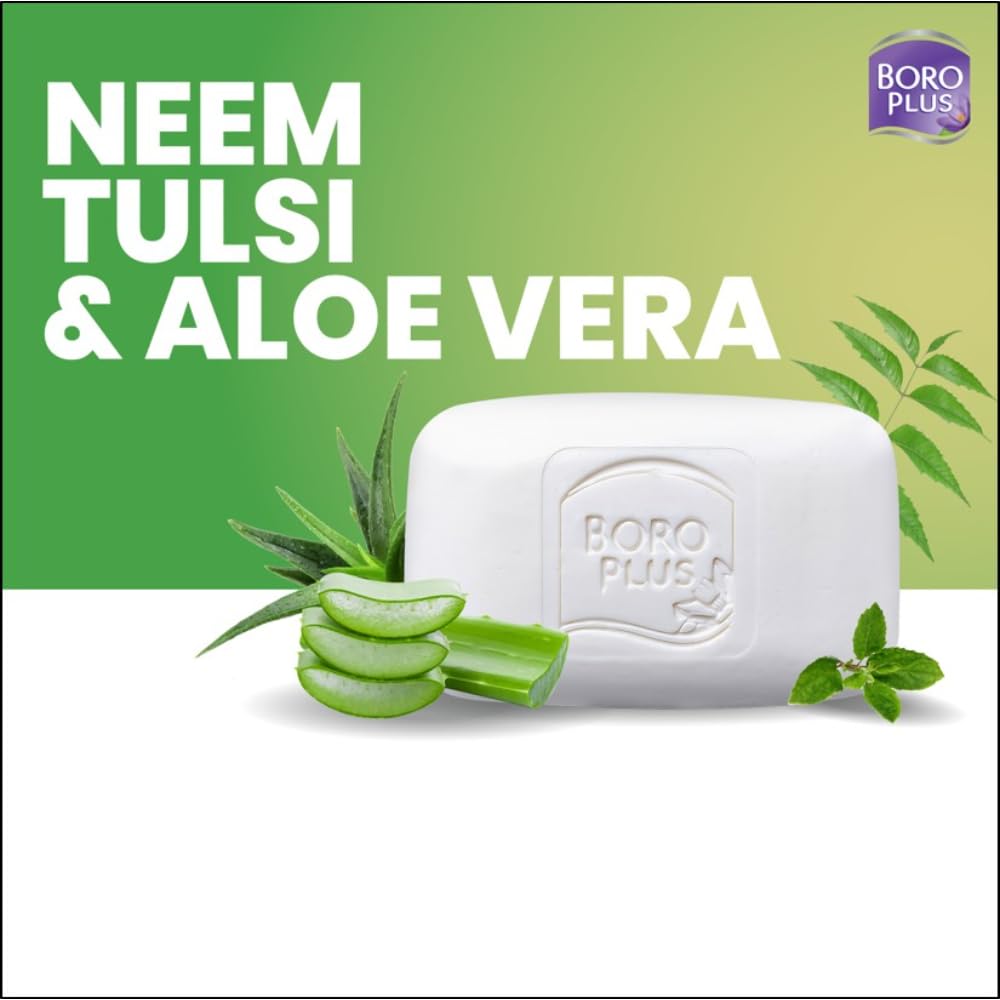 Boroplus Antiseptic Moisturising Bathing Soap With Aloe Vera Neem Tulsi 125G X 6 For Soft Smooth Skin