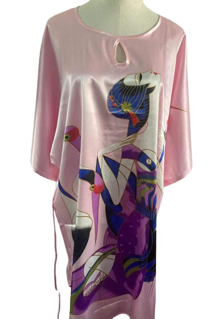 Plus Size Silk Qipao Pajama Robe & Tang Suit Bathrobe