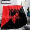1PC Republic of Albania Print Flannel Blanket, High Quality All Seasons, Home Decor, Warmth and Comfort, Perfect for Christmas Gifts