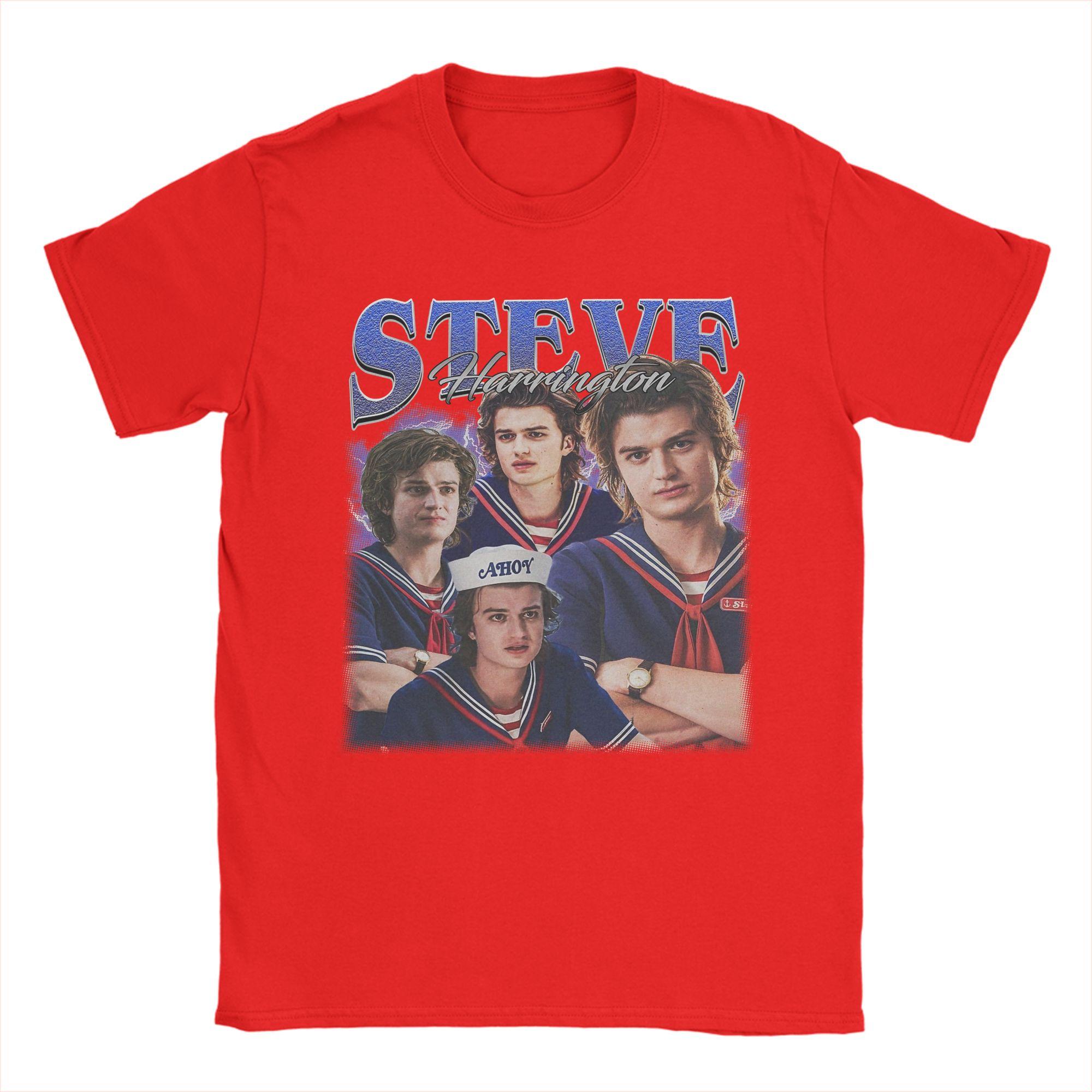 Steve Harrington T Shirts for Unisex 100 Cotton Casual TShirts Crew Neck Tee Shirt Short Sleeve Clothes Unique S