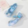 2026Nuove scarpe da principessa per bambina con fiocchi di paillettes e cristalli, scarpe da spettacolo per bambine, tacchi alti a suola morbida