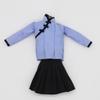 Blue Handmade Doll Accessories Unique Tops Dress For Dolls Costume Clothes For Doll Chinese Traditional Clothes for Barbie Dolls
