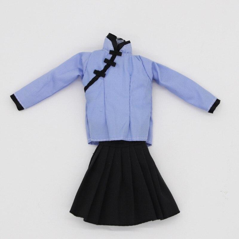 Blue Handmade Doll Accessories Unique Tops Dress For Dolls Costume Clothes For Doll Chinese Traditional Clothes for Barbie Dolls