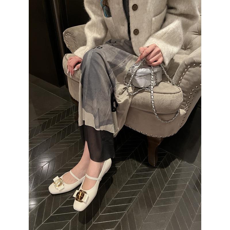 Sheepskin Vintage Mary Jane Shoes Women's Ballet Shoes Flat Shoes