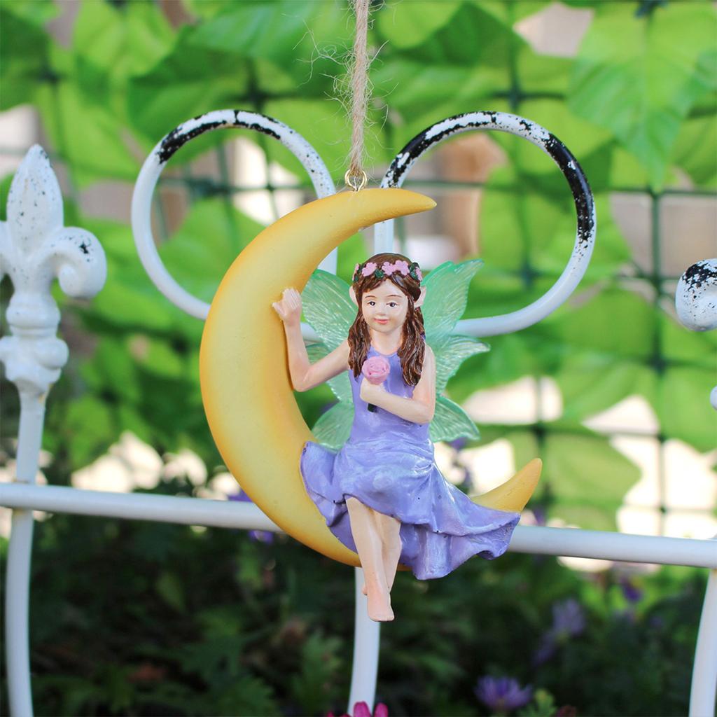 Artistic Garden Sculpture Ornaments Fairy Figurine Simulation Statue for Desktop and Outdoor Swing Decoration